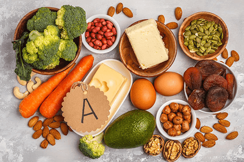 Trong nhiều loại thực phẩm sử dụng hàng ngày có chứa hàm lượng vitamin A khá cao Trong nhiều loại thực phẩm sử dụng hàng ngày có chứa hàm lượng vitamin A khá cao
